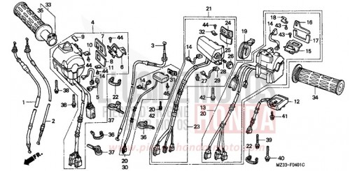 SCHALTER/KABEL (GL1500SEP/SER/SES/SET) GL1500SER de 1994